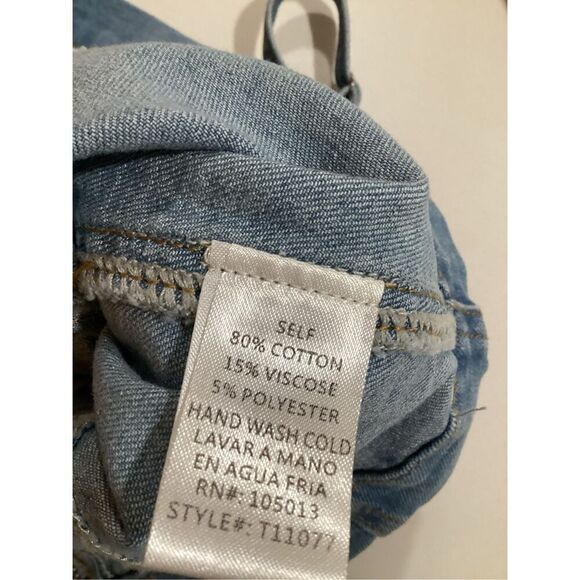 Savanna Jane Emma Denim Cropped Corset Sz M Rhinestone Fringe - Picture 8 of 8